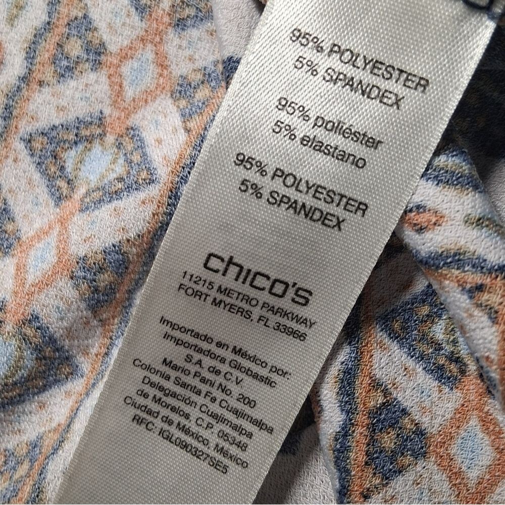 NWOT Chico's Multicolor Geometric Blouse - Picture 8 of 9